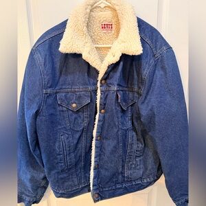 Vintage Levi's 70’s Blue Denim Sherpa Jacket 48L